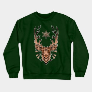 geometric deer with antlers Crewneck Sweatshirt